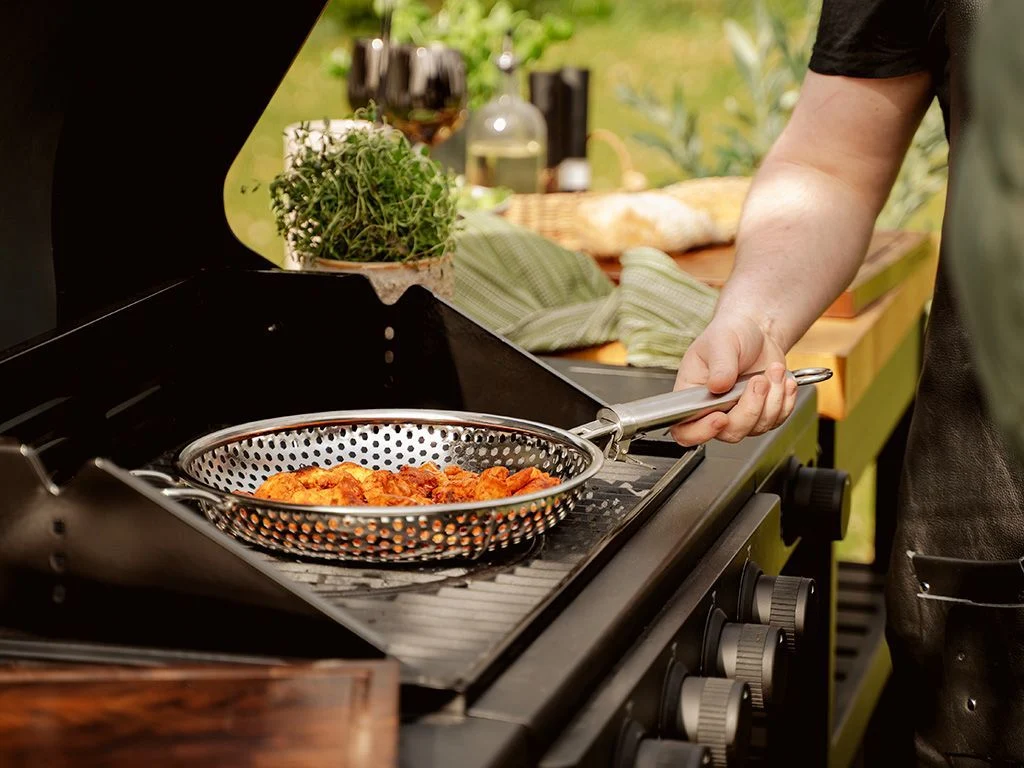 BBQ GRILLPANDE MED AFTAGELIGT HÅNDTAG 28CM - Billede 3